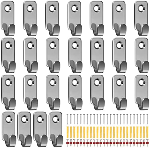 25 db Fali Akasztó J Akasztók Tükör Akasztásához, 34 Rozsdamentes Acél Mini J Akasztó Művészet Akasztásához, Teherbíró Akasztó Csavarokkal Képkeretekhez, Drót Kulcstartó Táskához, Ezüst  |  Képakasztó felszerelés Képakasztó felszerelés Képakasztó felszerelés