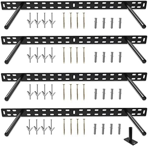 4 X 22 Inch Nehéz Teherbírású Lebegő Polctartó – Hosszú Fali Polc Támogatás, Rejtett Lebegő Polc Hardver, Fekete Polctartók, Tökéletes Konyhához/Bölcsődéhez/Tv Fali Polc Dekorációhoz (8 Inch Rúd)  |  Polc tartók és támaszok Polc tartók és támaszok Polc tartók és támaszok