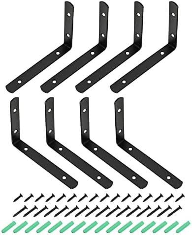 5.91″X4.33″X0.79″(HxSzxM) L alakú sarokmerevítők – 4 db – Jó fa bútorok javításához – Rozsdamentes acél derékszögű tartók csavarokkal – Fekete  |  Tartók és gerendakampók Tartók és gerendakampók Tartók és gerendakampók