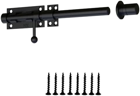 Csúszó Zár Kapu Zár – 10 Hüvelykes 14Mm Vastag Csúszó Zár – Nehéz Kivitelű 304 Rozsdamentes Acél Ajtó Zár Csúszó – Kapu Zár Hardver Fa Ajtókhoz, Kerítésekhez, Szerelőházakhoz, Kert Ajtókhoz, Pajtákhoz (Fekete)  |  Kaputechnika Kaputechnika Kaputechnika